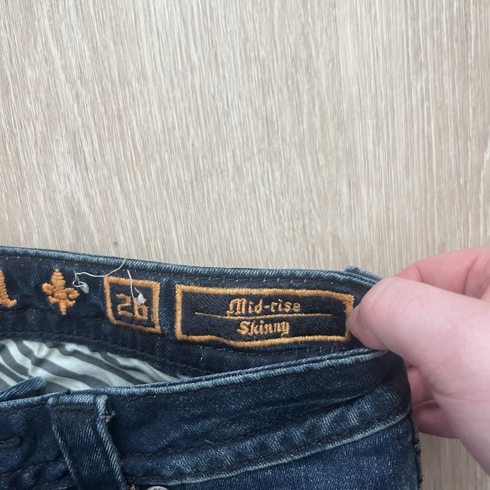 Rock Revival Alivia Jeans Womens 28 Mid Rise Skinny Country Blue Cowgirl - Picture 5 of 7